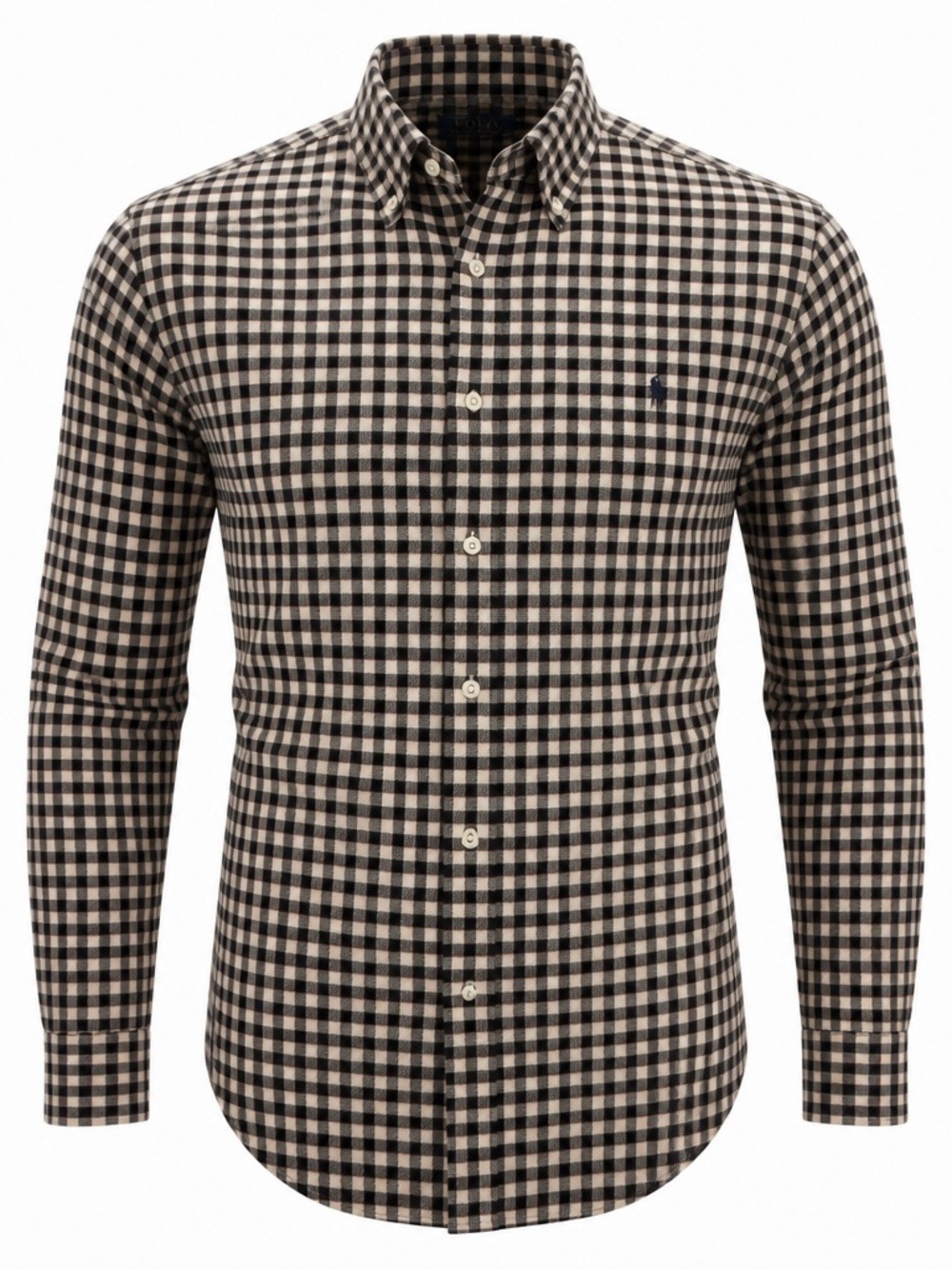 Ralph Lauren Custom Fit Plaid Flannel Feel Button Down Shirt Medium